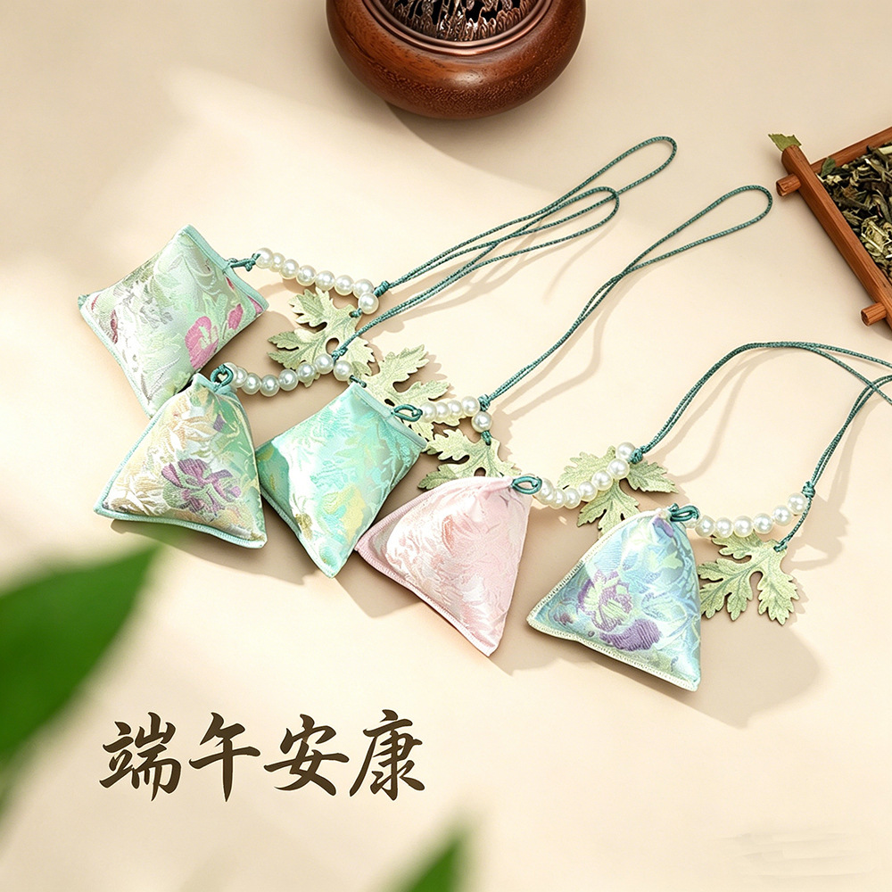 端午节粽子香囊国潮小清新挂脖艾草驱蚊香包汉服配饰挂件厂家批发