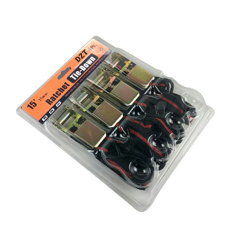 شريط ربط الشحنات مربوطة بأجهزة تثبيت السيارات ذات بأقفال برتقالية يبلغ سمكها 15 بوصة Item Picture