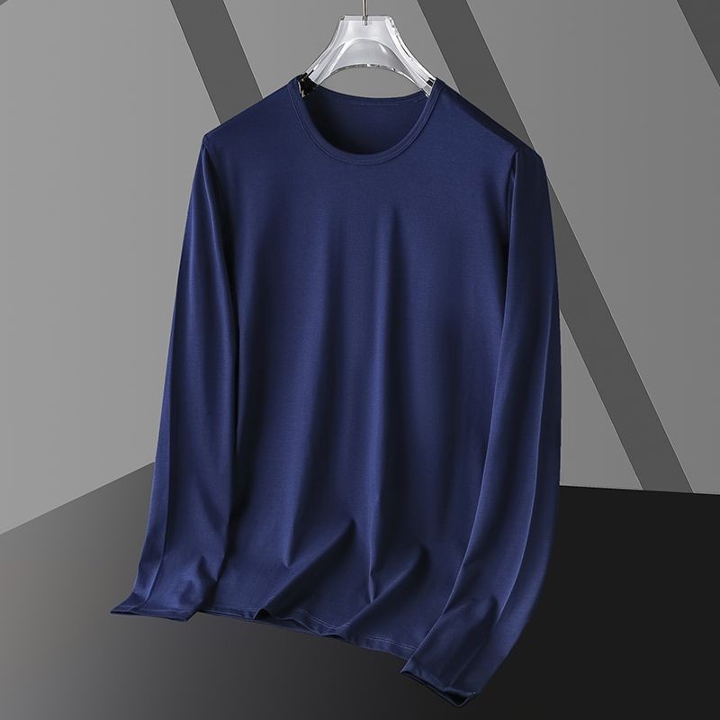 Men's long-sleeved T-shirt for autumn 2024, new round neck base layer, versatile, trendy, quick-drying, sporty and slimming top for men