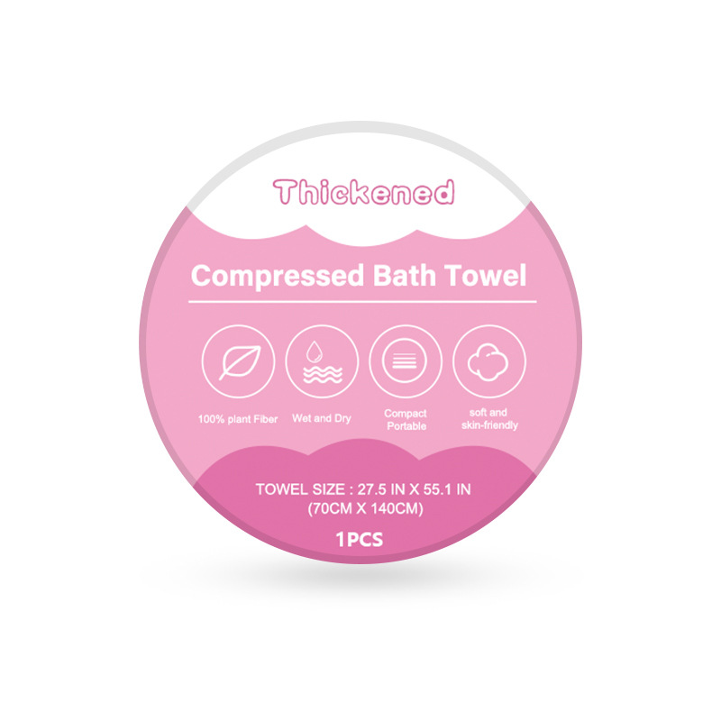 Customized compressed bath towels for foreign trade, thickened, customizable compressed towels for tourism hotels, disposable travel products bath towels Item Picture