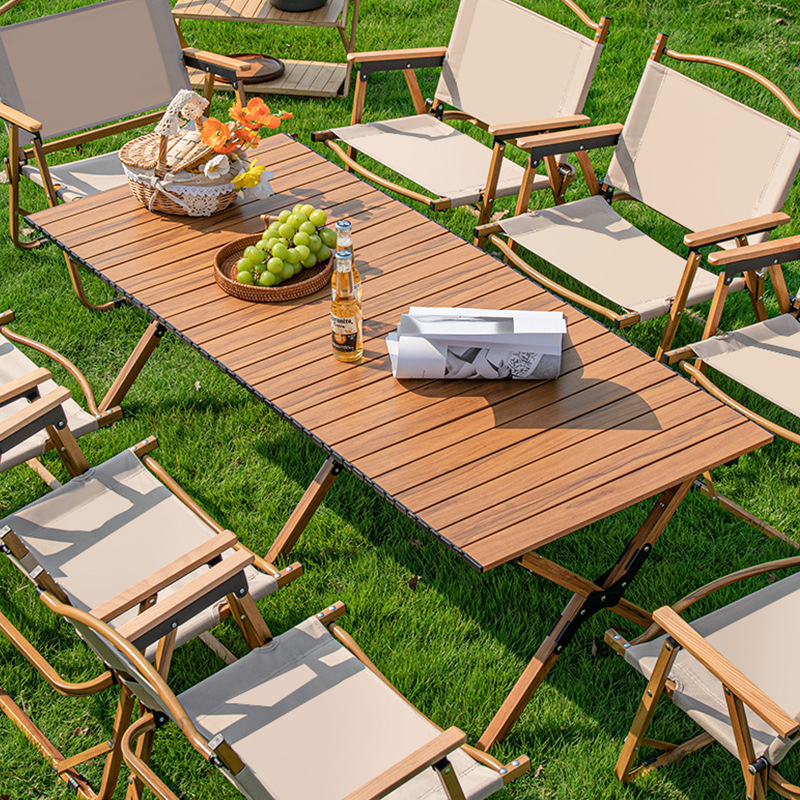 户外露营必备用品折叠桌露营摆摊蛋卷桌加长折叠桌折叠椅子克米特