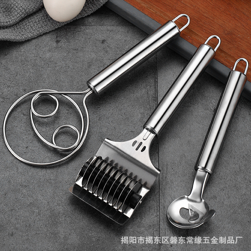 Factory direct sales of household stainless steel manual noodle cutter, flour mixer, kitchen small tool, stainless steel, manual and labor-saving