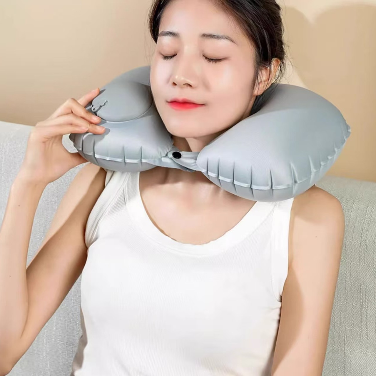 U型枕/充气枕/小马充气u型枕/u型枕学生卡通/u型枕四季充气产品图