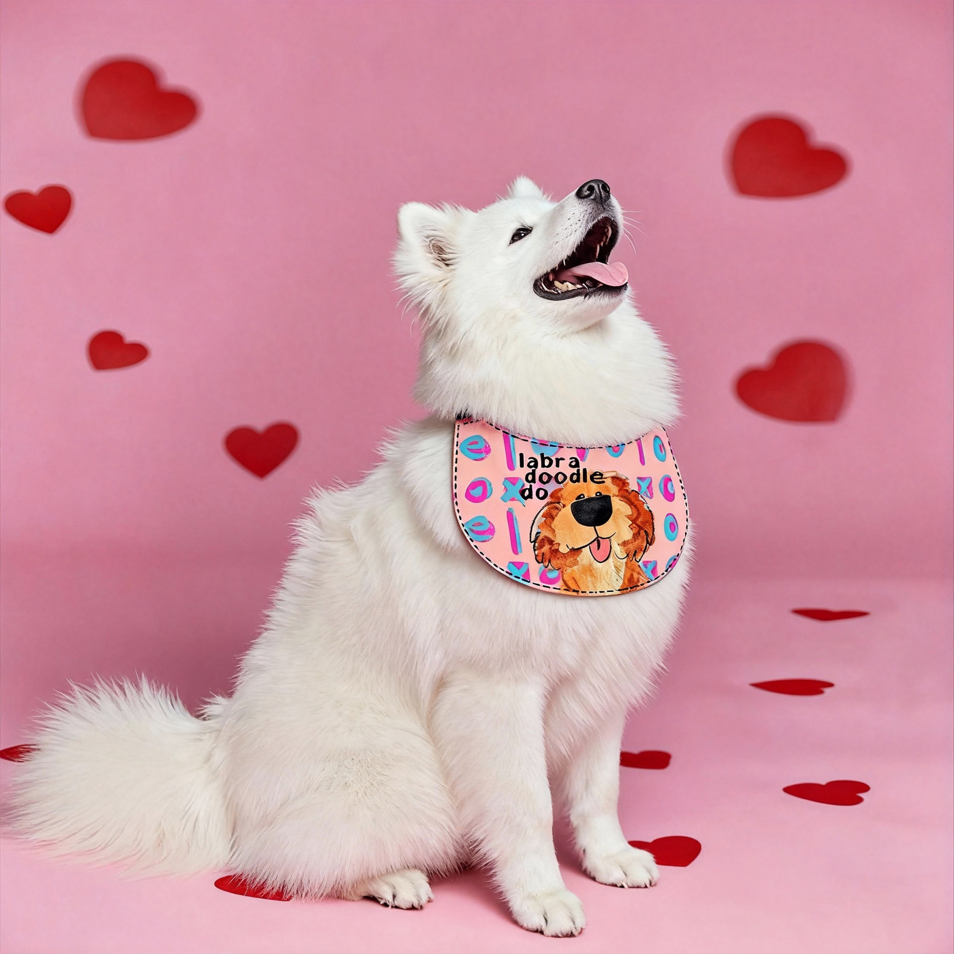 New popular cartoon round pouches for small, medium and large pet dogs, golden Retrievers, Labradors and multi-sided Collie bibs details Picture