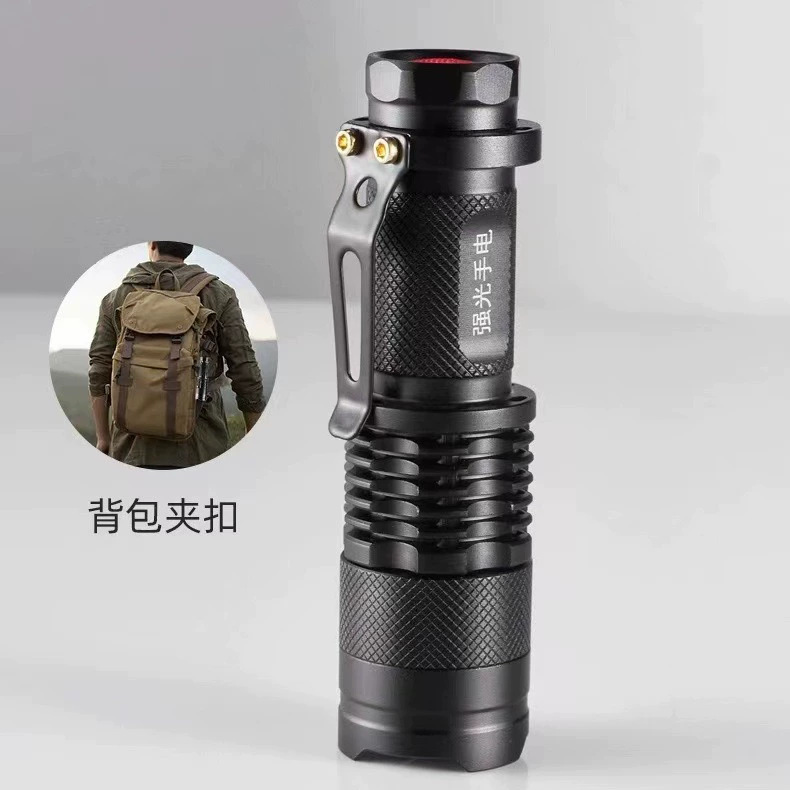 Factory wholesale function anti-aluminum alloy dimming mini USB rechargeable flashlight COB strong light outdoor lighting