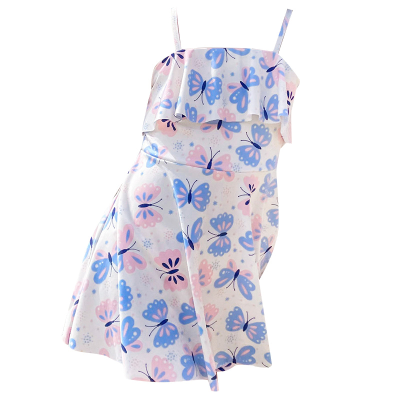 儿童泳衣/女童泳衣白底实物图