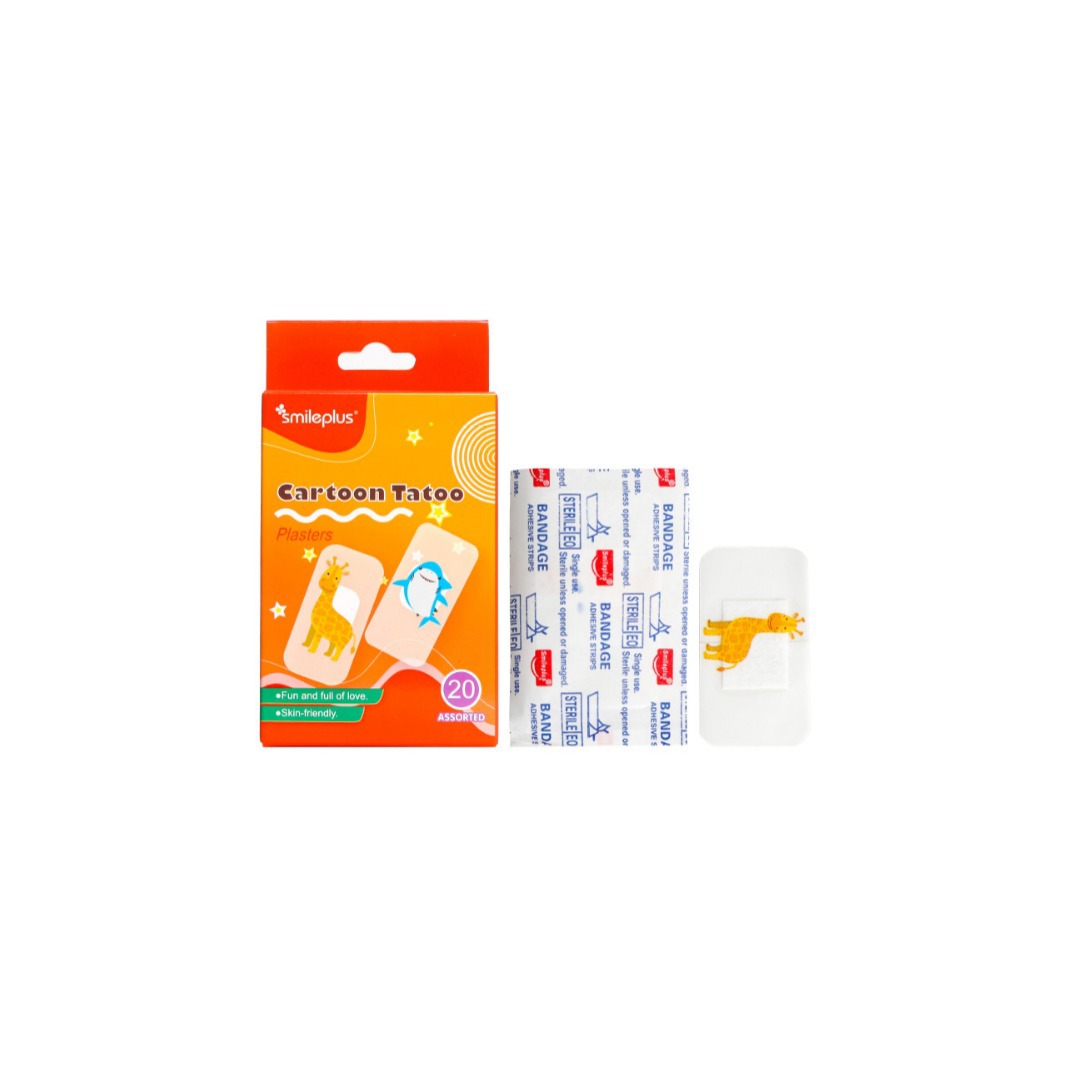 厂家直销卡通儿童PE组合创可贴长颈鹿鲨鱼图案仅供外贸出口白底实物图