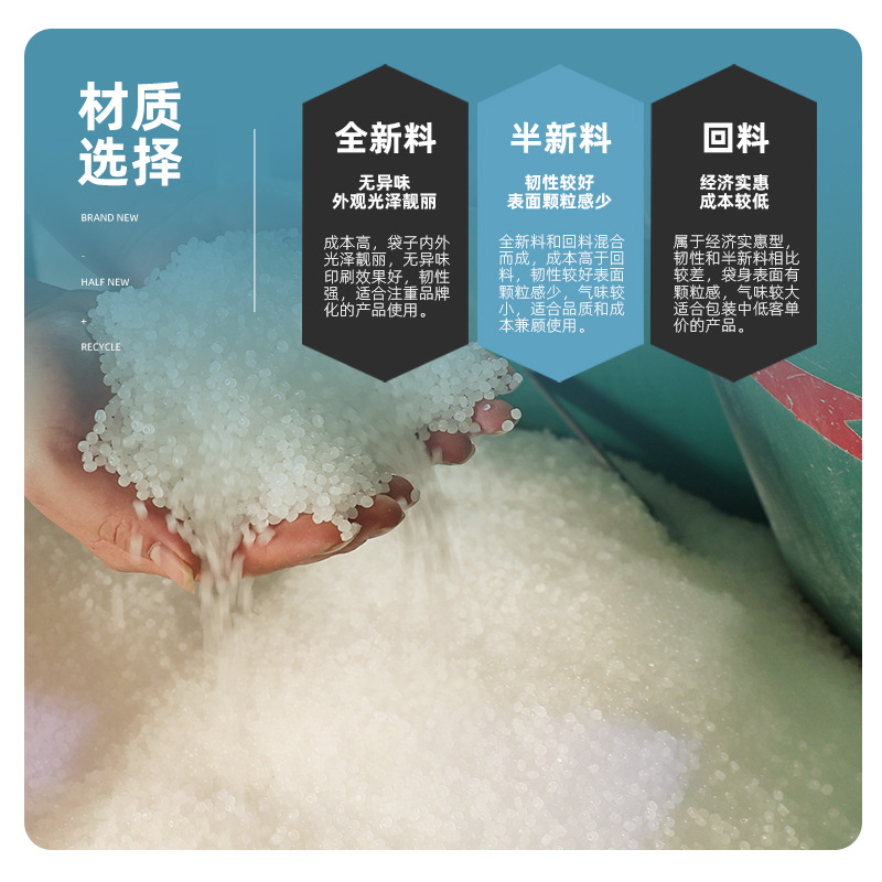 Wholesale thickened brand new material express bags with 12-thread packaging straps for clothing logistics packaging in black and white Specification image