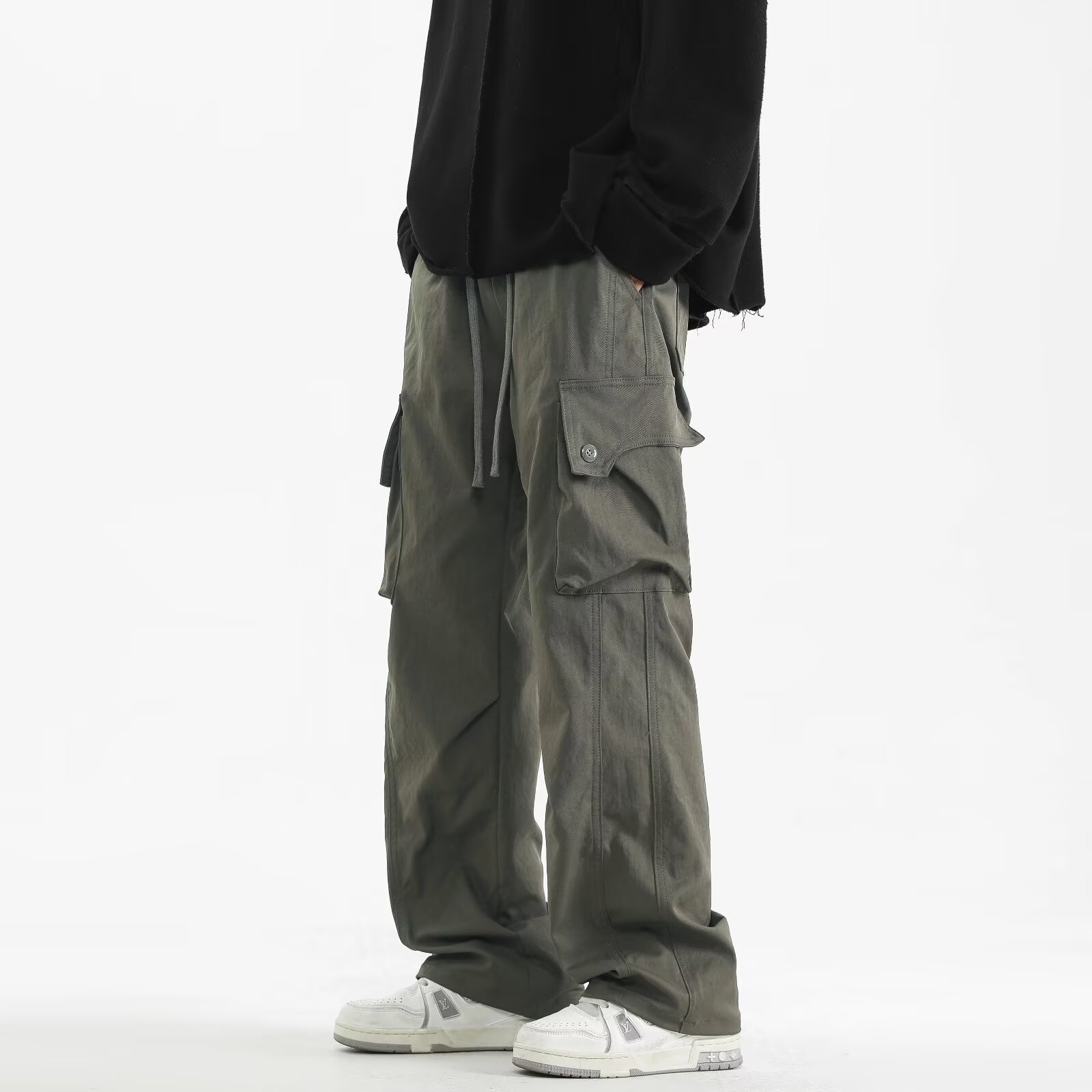 Summer's new loose casual pants for men, Korean style, trendy and versatile pants, thin and sagging wide-leg workwear pants, trendy
