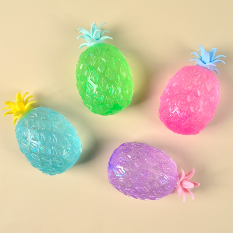 New stress-relieving maltose Pinch Fun TPR Gold powder Pineapple syrup Release Ball Children's toy factory wholesale Specification image