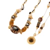 Nasha Cross-border best-selling high-end Maillard amber beaded long necklace accessory for women, natural stone necklace for women Item Picture