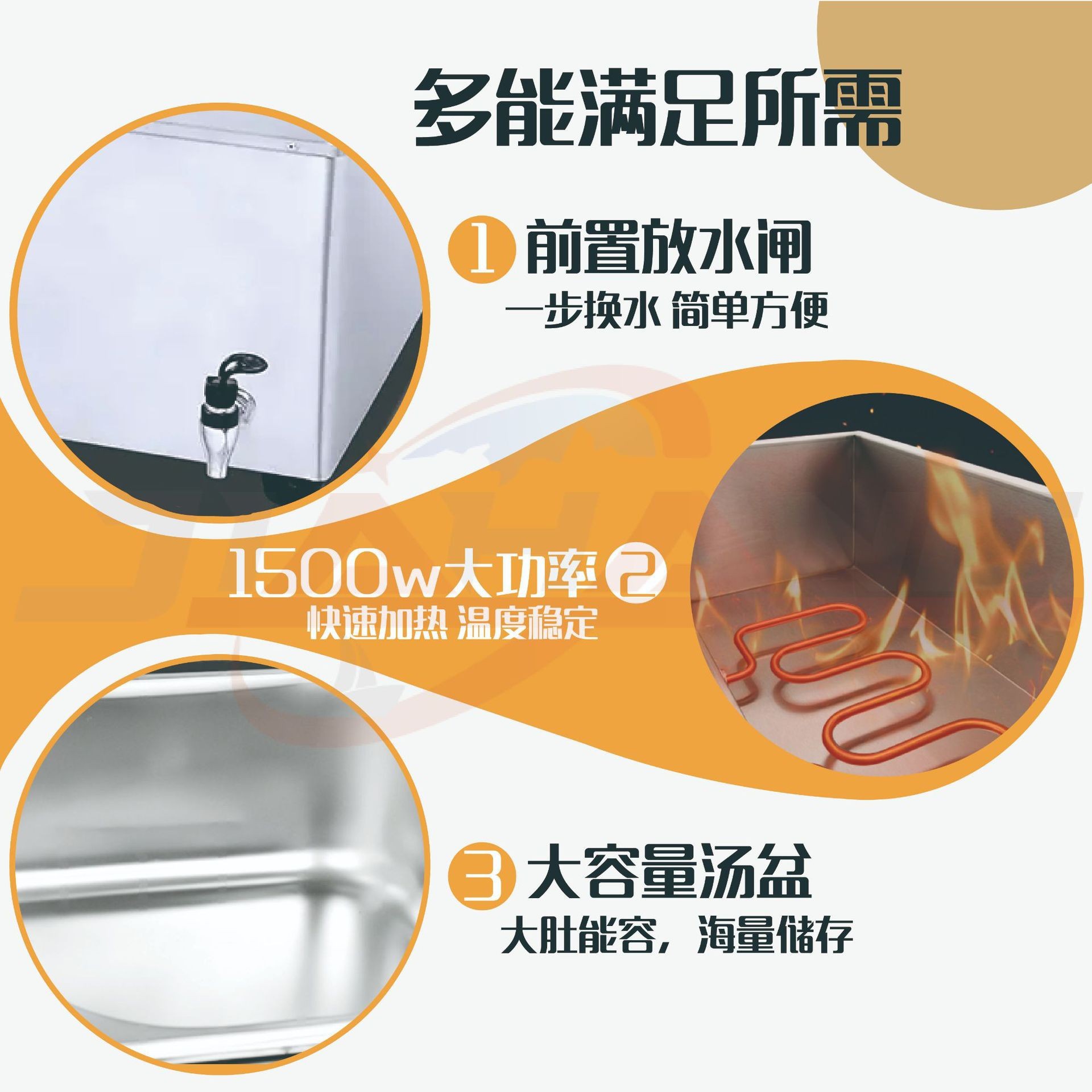 Commercial insulated soup pot, multi-functional constant-temperature soup stove, milk tea shop sauce insulated pot, canteen insulated rice table Application Scenario