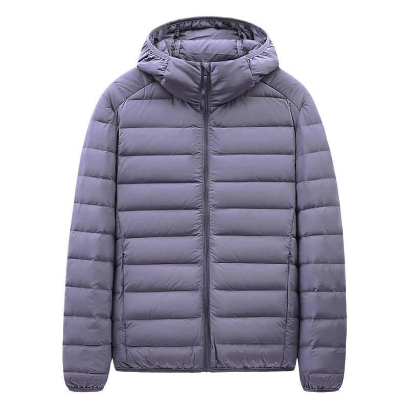 Seamless lightweight down jacket for men, short winter 2025 new style 90 white duck down, light and warm, trendy hooded jacket for men Specification image