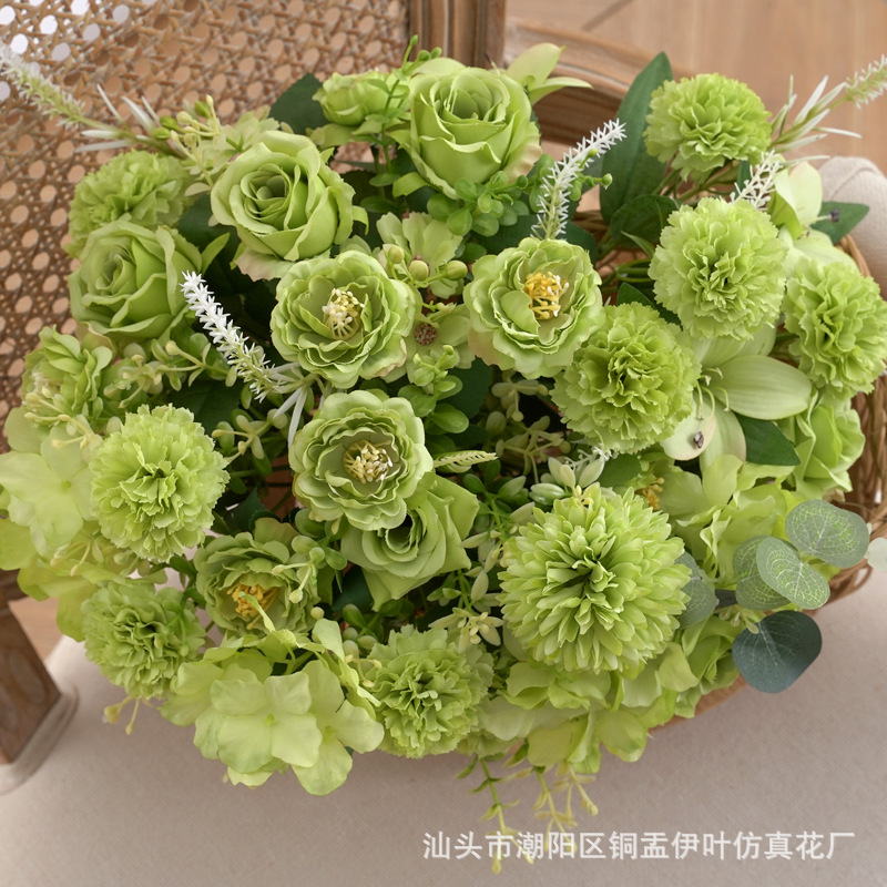 仿真花DIY发饰配件/假花/5朵塑膠花/仿真花/假花批发白底实物图