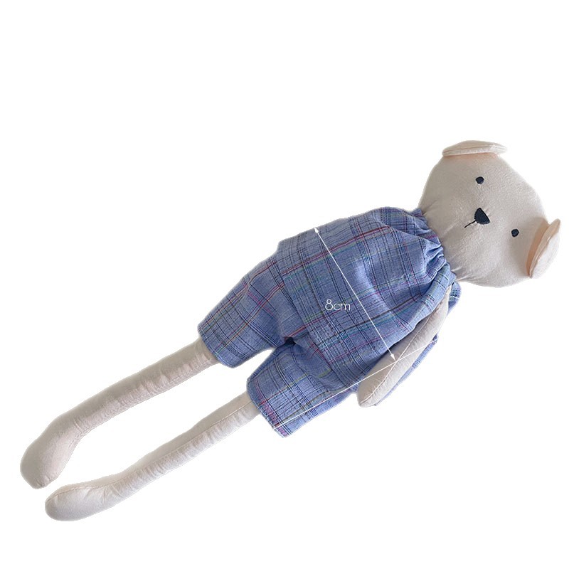 New Korean-style shirt, bear doll, fabric handcrafted children's soothing dolls, cute baby companion figurines Item Picture