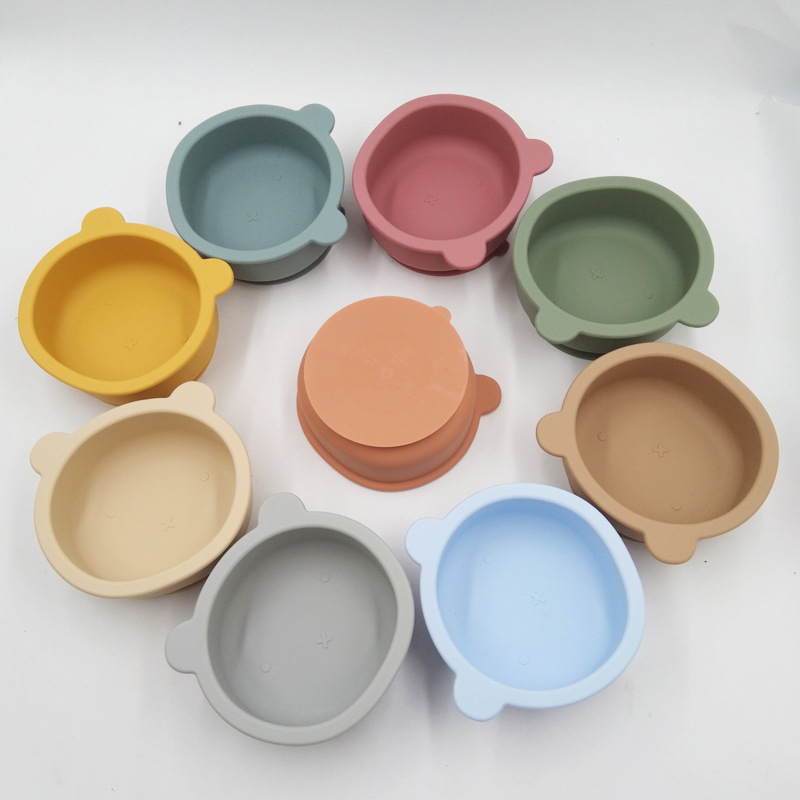 新款热销婴儿防摔碗硅胶吸盘碗儿童小熊辅食碗食品级宝宝吃饭餐具产品图
