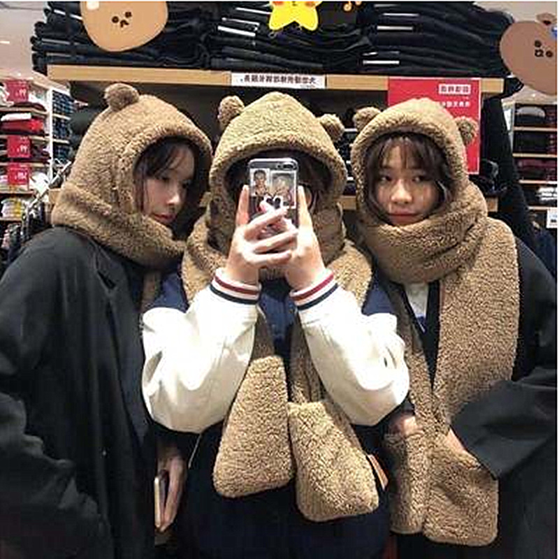 手套帽子围巾/围巾帽子三件套/手套围脖帽子/手套/帽子围巾手套套装细节图