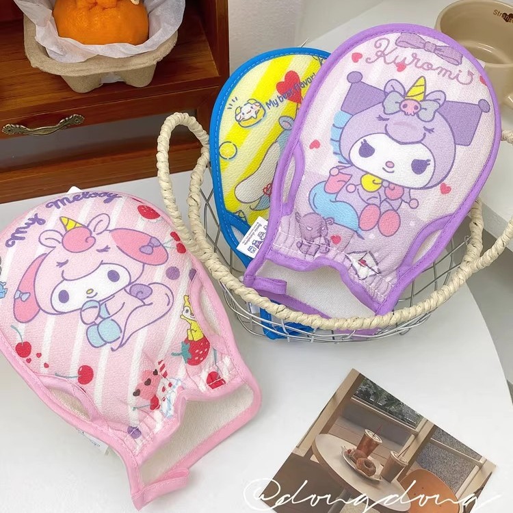 三丽鸥正版授权酷洛米搓澡巾浴花拉背巾洗澡搓背不疼可爱搓澡手套产品图