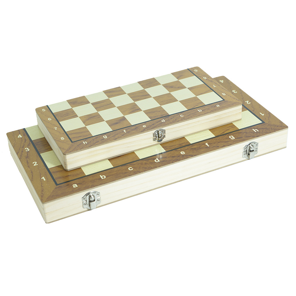 Wholesale and export of portable folding wooden checkers international checkers leisure and entertainment chessboards in multiple sizes Item Picture