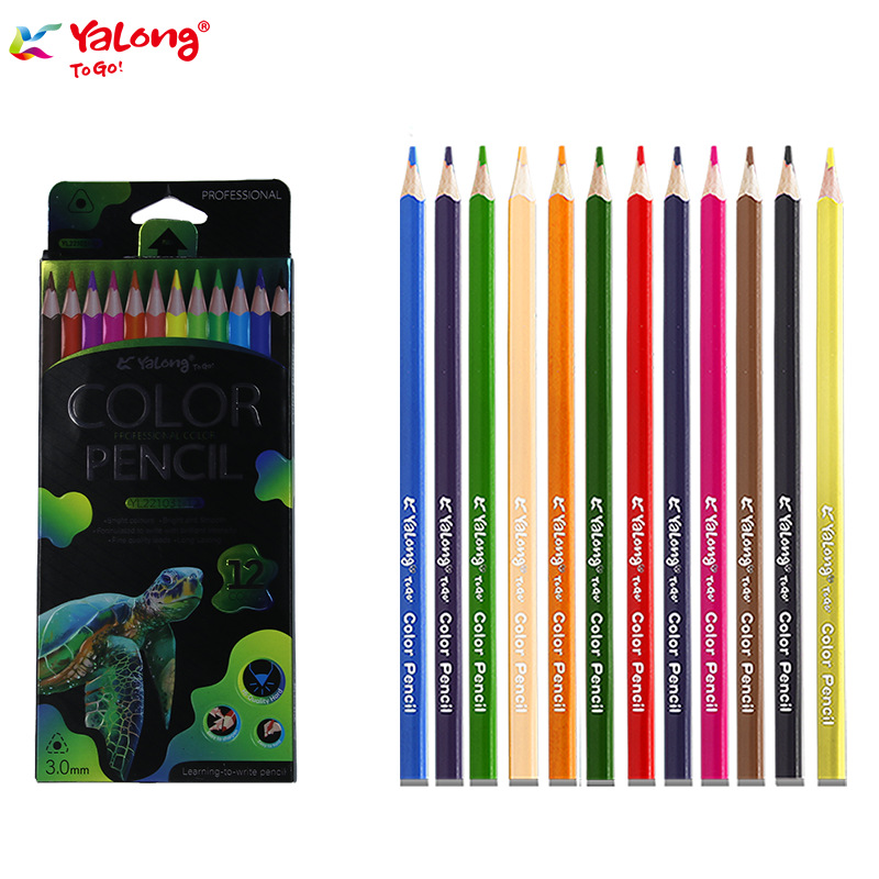 Yalong Colored Pencil Box, children's drawing pens, primary school student pencil set, 12-color factory wholesale pencil stationery Item Picture
