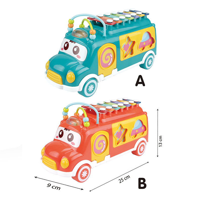 Foreign trade infant and toddler percussion instrument toys, baby bus percussion instrument, multi-functional building blocks, matching beaded string percussion instrument Application Scenario