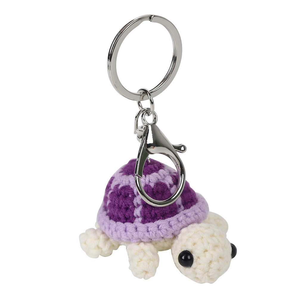 Cross-border cute turtle keychain, mini turtle yarn crocheted doll, creative little doll, cute keychain Item Picture