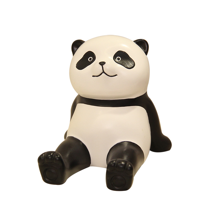 Resin handicrafts, panda phone stand ornaments, desktop office items, decorations, birthday gifts, cultural and creative gifts Item Picture