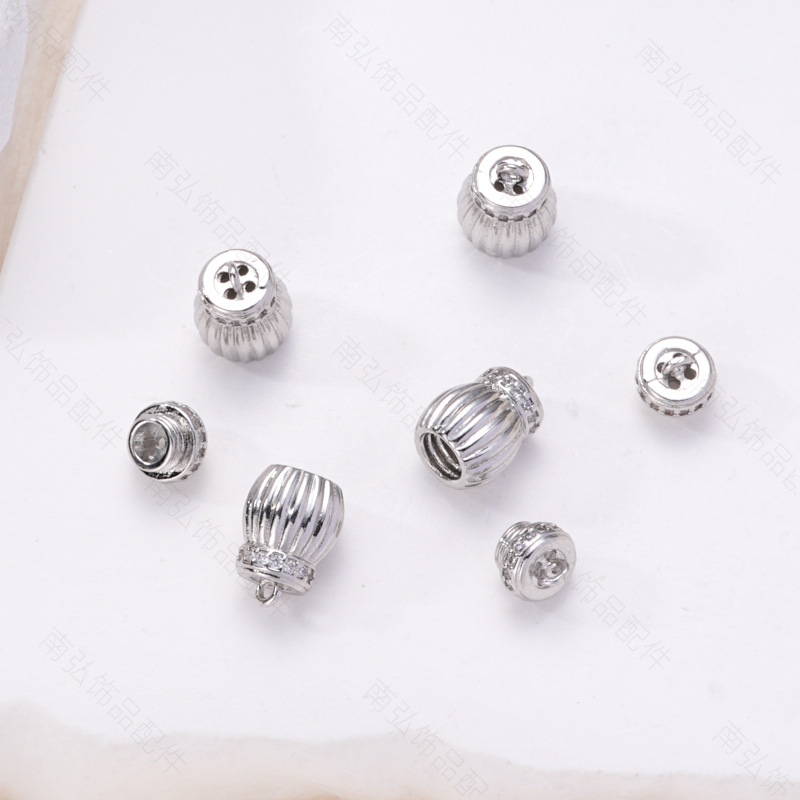 Pearl necklace buckle, twist buckle, lantern buckle, connection end buckle, bracelet connection buckle, threaded twist buckle, diy accessories Specification image