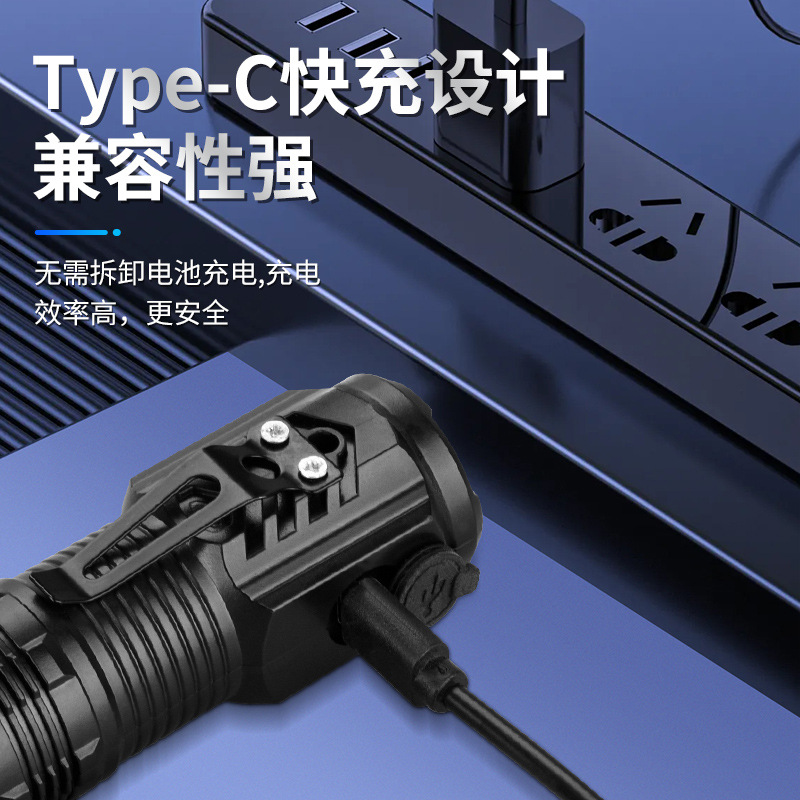 New cross-border mini flashlight portable LED lighting lamp, outdoor long-lasting lithium battery camping hooded lamp Specification image