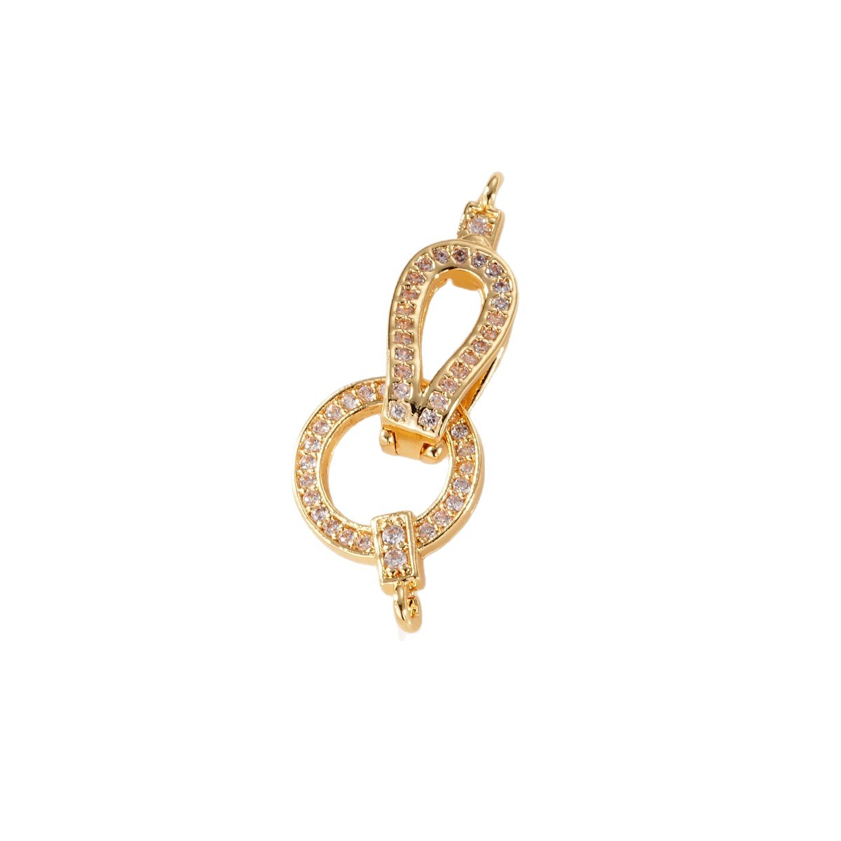 DIY jewelry accessories with zirconium ring necklace clasp, copper-plated with real gold to retain color and have a high-end feel Item Picture