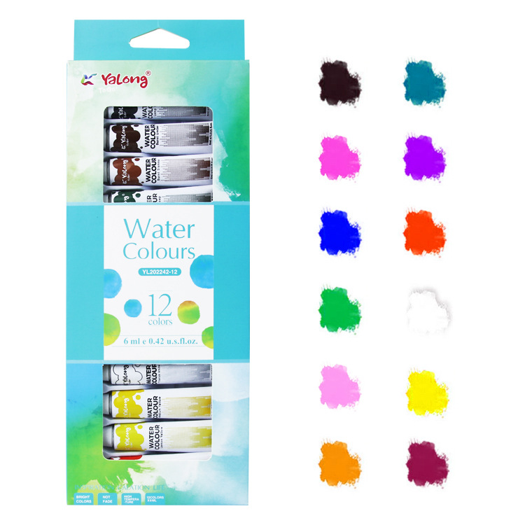 Yalong Cross-border 2025 Student Watercolor Wholesale, student art supplies, non-toxic aluminum tube children's watercolor paint