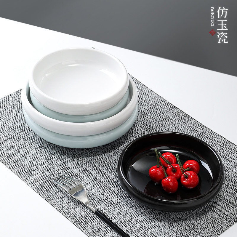 Melamine imitation porcelain small plates, Korean-style round small dish plates, snack plates, creative cold dish small plates for hotel restaurants, commercial use Specification image