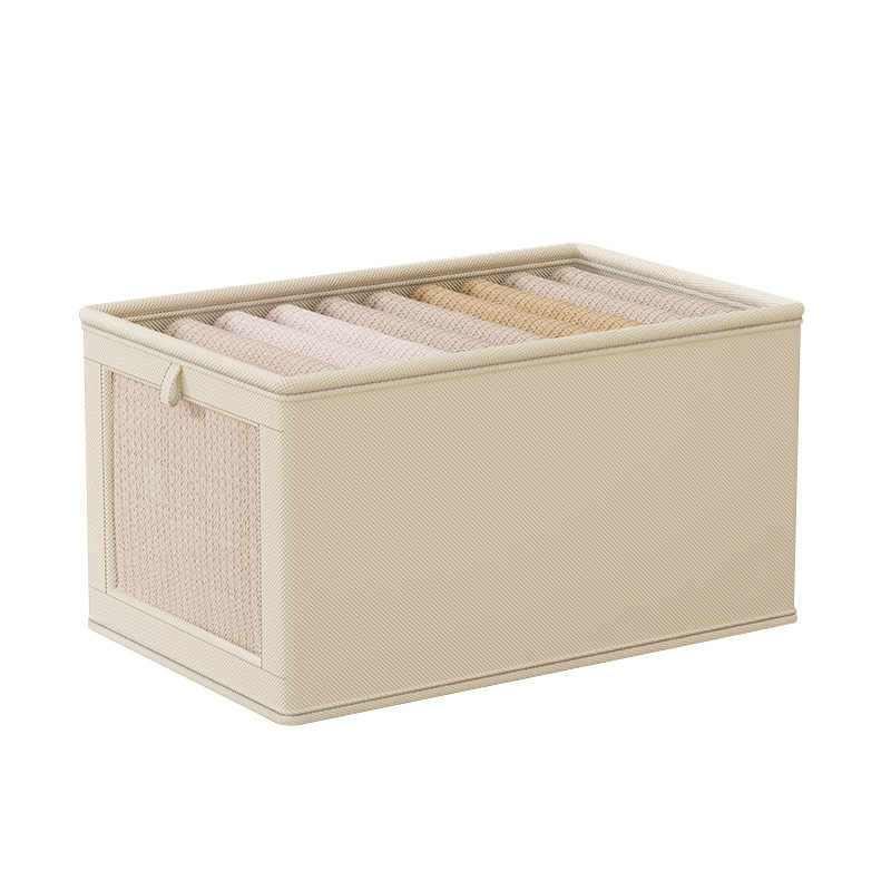Denim window bedroom clothes with lid storage box, household clothes fabric dust-proof storage box, large organizing box Item Picture