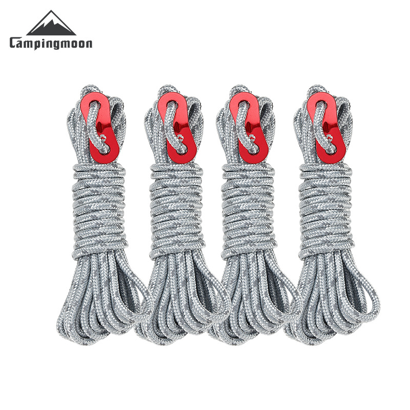 柯曼户外露营加强耐磨涤纶4mm帐篷绳反光营地绳天幕固定防风绳白底实物图