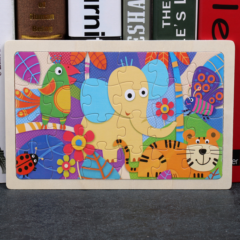 Animal Farm Wooden 24-piece jigsaw puzzle for early education of children and babies, beneficial to intelligence, 1-6 years old wooden jigsaw puzzle toy Specification image