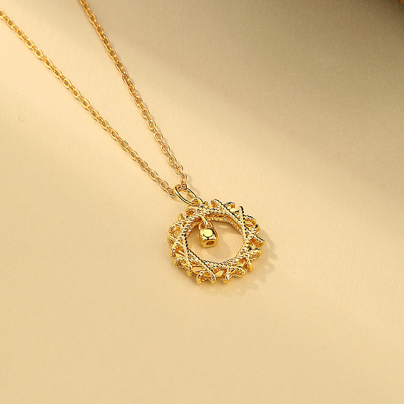 Fashion Dream Weaving Network Mobius pendant Sand Gold Necklace Set Chain Light Luxury Exquisite copper gold-plated jewelry wholesale Totem Application Scenario