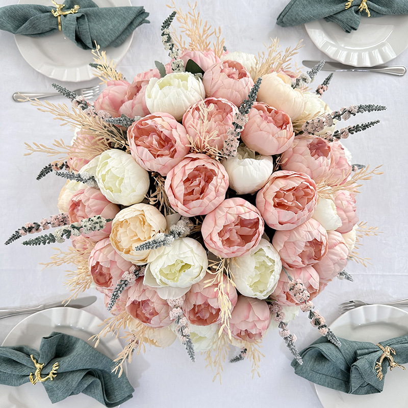 仿真花DIY发饰配件/仿真花/5朵塑膠花/假花/假花批发产品图