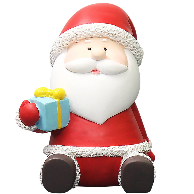 New creative Christmas ornaments, elderly snowman resin small ornaments, cartoon scene decoration gift dolls Item Picture