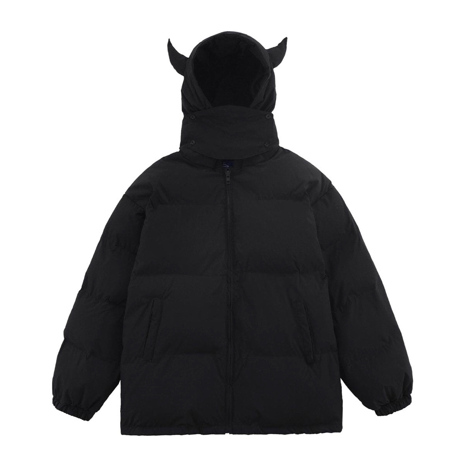 In 2023, American street masked collar solid-color hooded breadwear and cotton-padded jacket for men, winter thickened cotton-padded jacket for couples Specification image