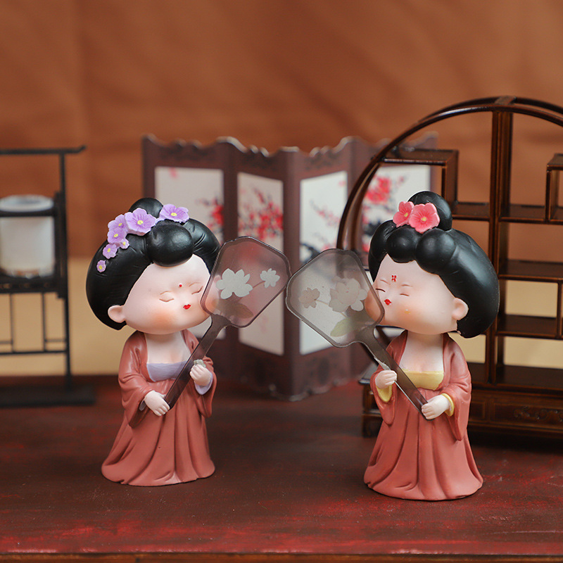 Tang Dynasty ladies' ancient-style car ornaments, shaking car ornaments, cultural and creative market sets, small ornaments, living room ornaments Specification image