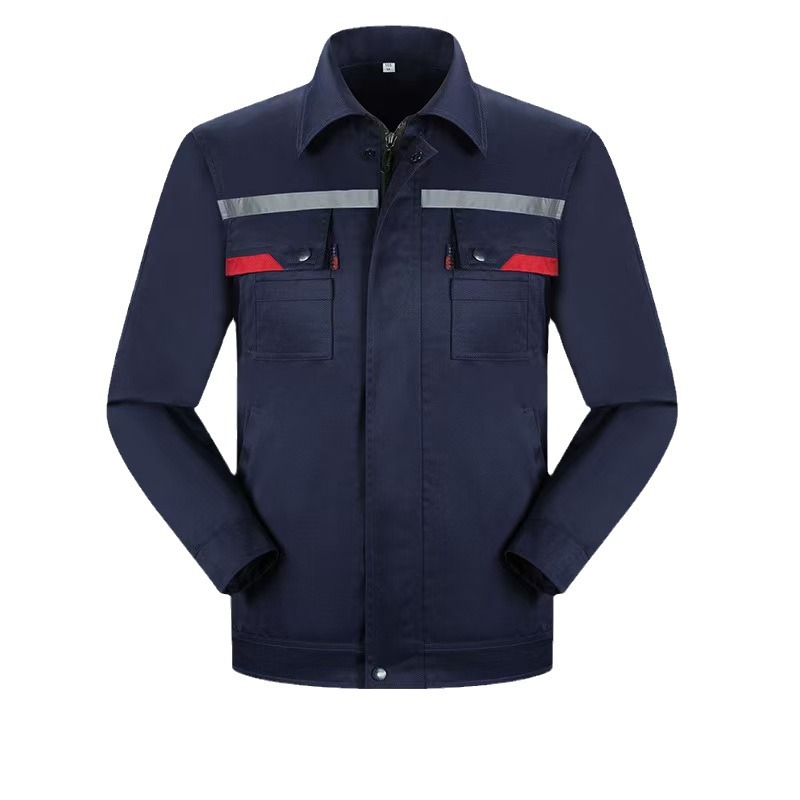 Anti-static reflective labor protection work clothes set, factory auto repair dirt-resistant clothes, wear-resistant workwear, anti-static work clothes Item Picture