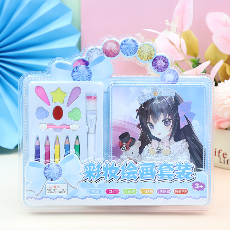 Wholesale of 2025 New Double-suction DIY fashion Makeup set, beauty makeup painting coloring handcrafted girls' set Specification image