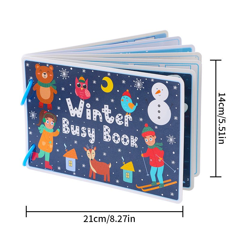 威威虎跨境早教春夏秋冬启蒙安静书益智类玩具宝宝安全粘扣贴纸书白底实物图