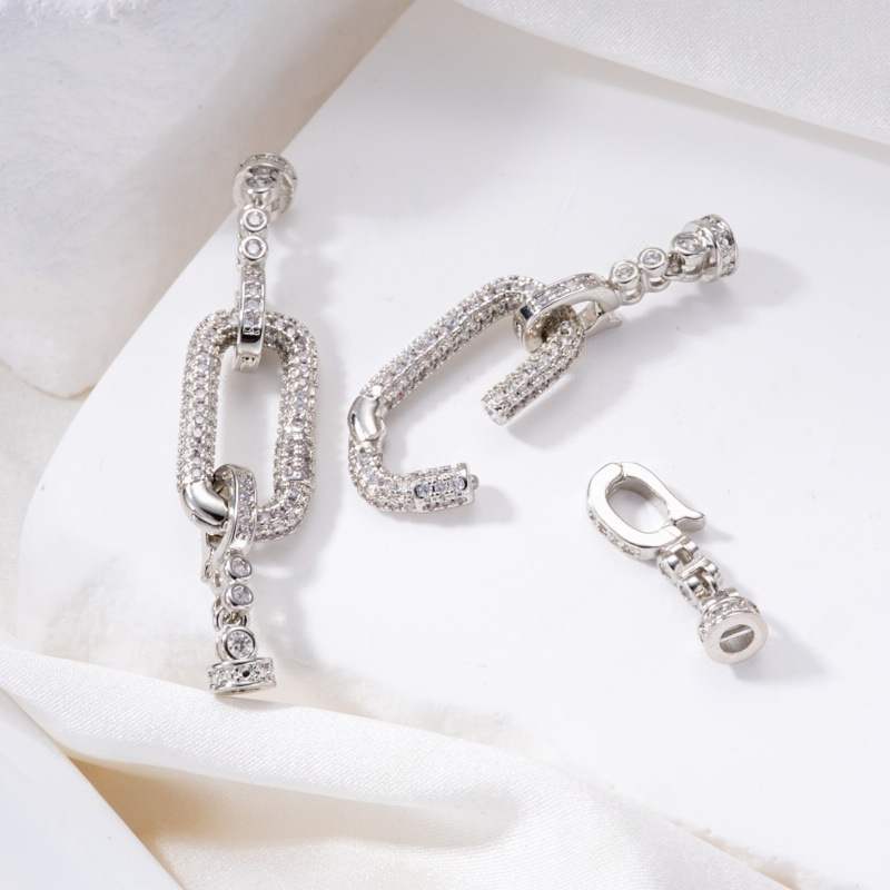 Pearl necklace buckle chain, full zirconium heavy industry handcrafted end buckle, connecting buckle, mother-and-child buckle, sweater chain diy accessories Application Scenario