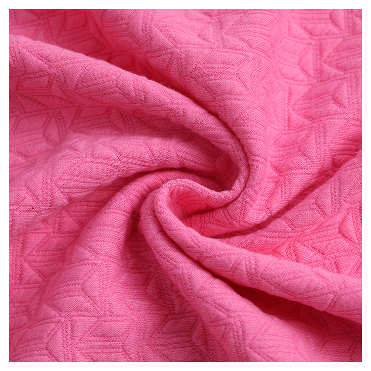 32s cotton-like polyester yarn stretch knitted jacquard fabric, climbing clothes, air layer knitted fabric, baby cotton fabric in stock Application Scenario
