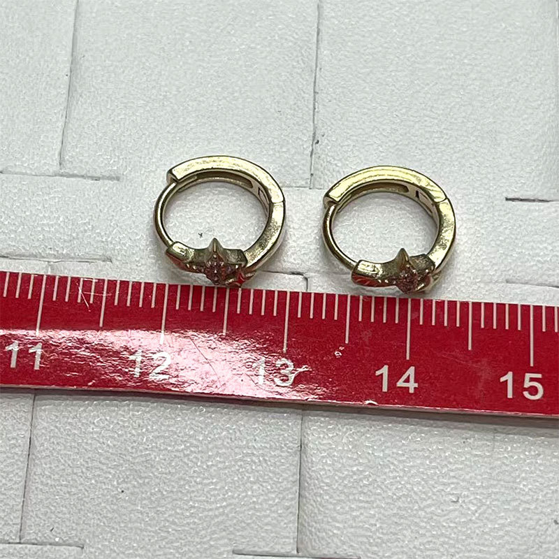 Cross-border bestsellers, Instagram-style earrings, versatile, simple and fashionable, golden earrings, round gold-plated earrings Item Picture
