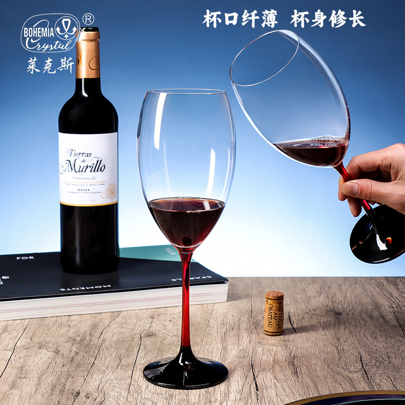 Czech imported crystal red wine glasses, a set of high-end wine sets, highball glass gift boxes, wedding and business souvenirs details Picture