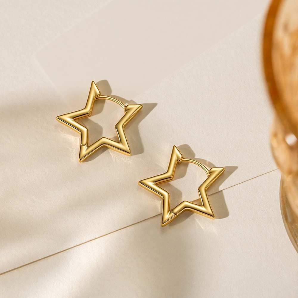 不规则星星耳钉小众设计耳圈大气高级感耳环气质时尚女生新款耳饰