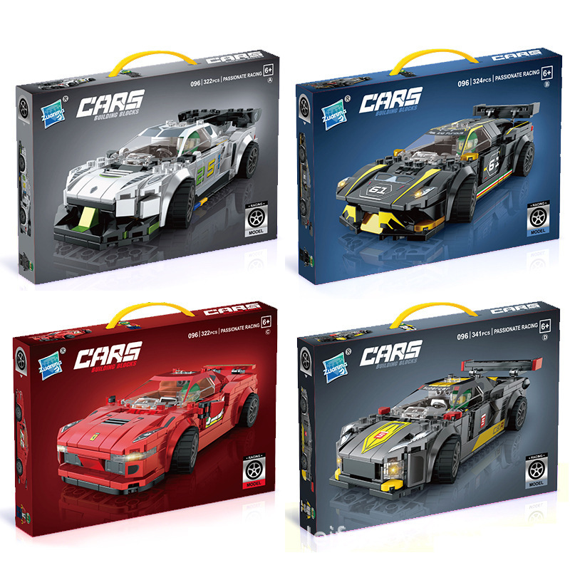 Children's assembly small particle DIY racing car building blocks car compatible with a certain height boy and girl building block toy Item Picture