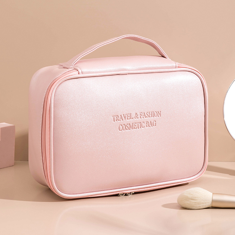 Cosmetic bag, women's PU leather waterproof large-capacity travel ins-style toiletry bag, cosmetic storage bag, can be designed with LOGO Application Scenario